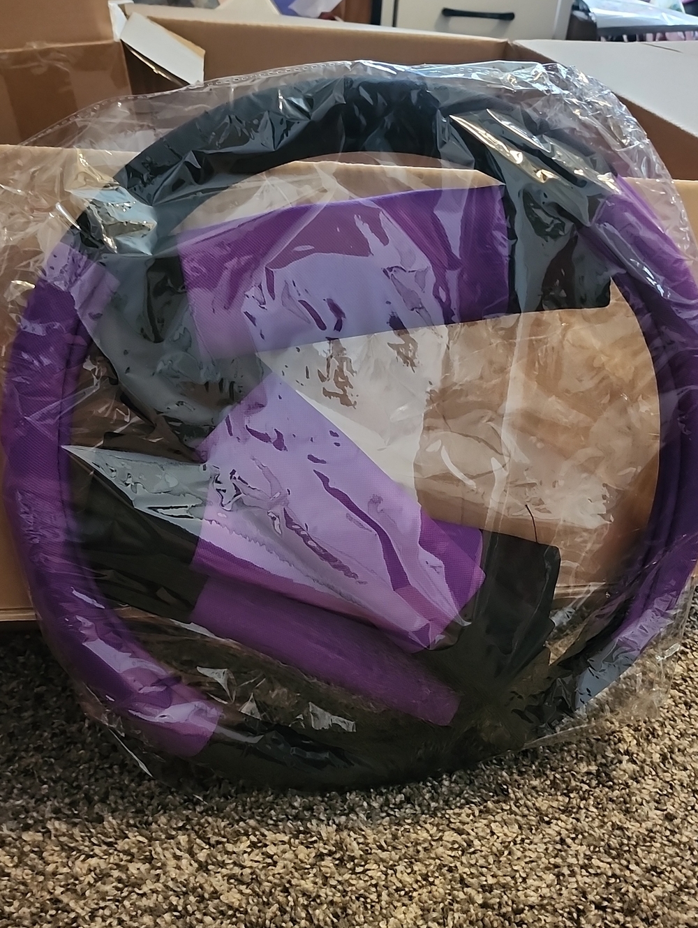 Steering Wheel And Seat Belt covers Polyester Material.